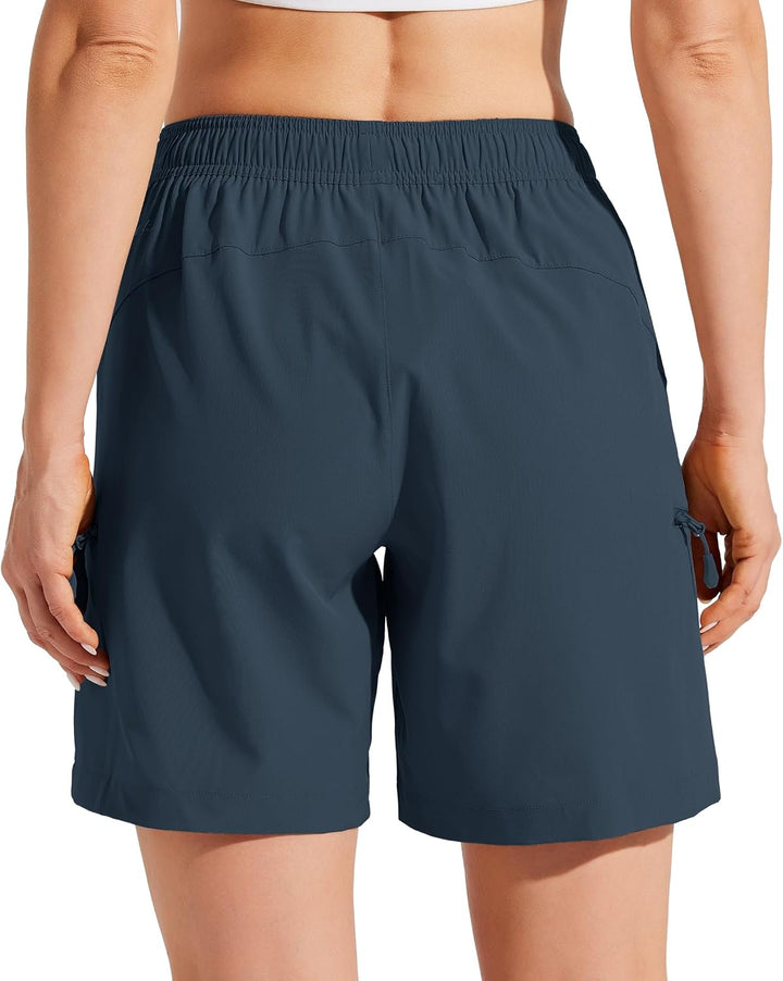 WILLIT Damen Wanderhose Sommer Cargohose schnelltrocknend Wandern Kurz leichte Sport Shorts mit Tasc