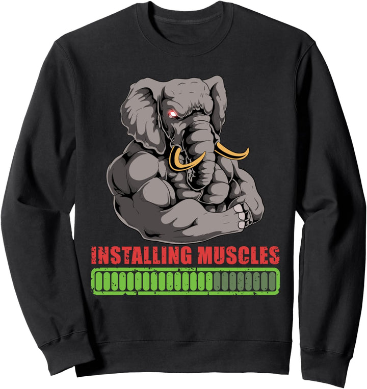 Elephant Powerlifter Workout Gym Installation Muskel Lifting Sweatshirt