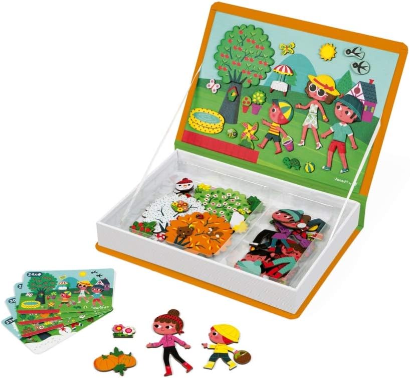 Janod J02721 4 Seasons Magneti'Book, Orange 4 Jahreszeiten, 4 Jahreszeiten