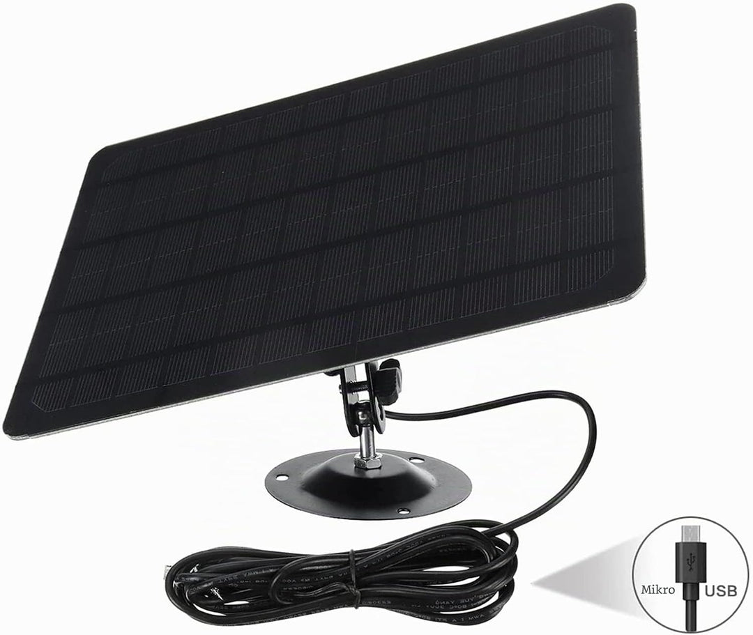 10W 5V Micro-USB-Solarpanel 2000mAh 360-Grad-Rotation Wasserdichte an der Wand befestigte Monokrista