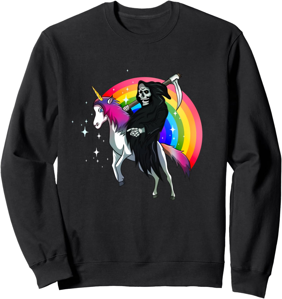 Einhorn, Skelett, Tod, Fantasy, Halloween Sweatshirt
