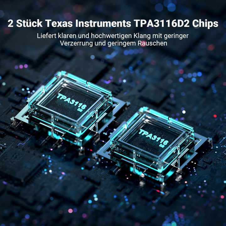 Fosi Audio BT20A Bluetooth Verstärker, 200W Mini Hifi Verstärker mit TPA3116 Amp Chip, Bass und Treb