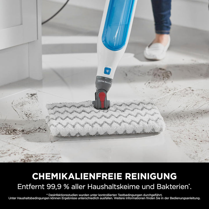 Shark Dampfreiniger Klik n´ Flip Smartronic Standard Dampfmopp [S6001EU] mit 2 doppelseitigen Dirt-G