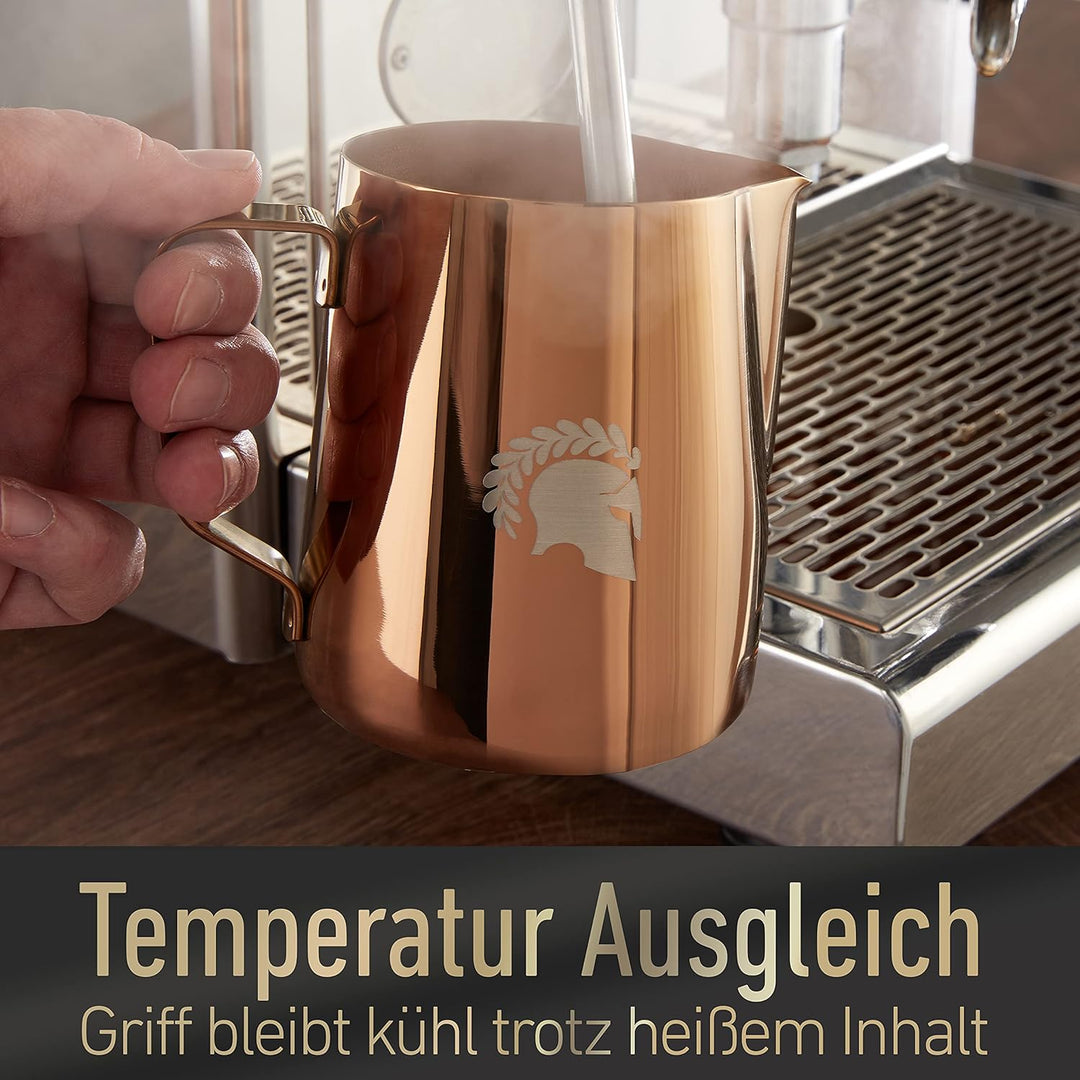 Barista Legends® Milchkännchen Edelstahl 600ml - mit speziellem Latte Art Ausguss - Milchkanne für H