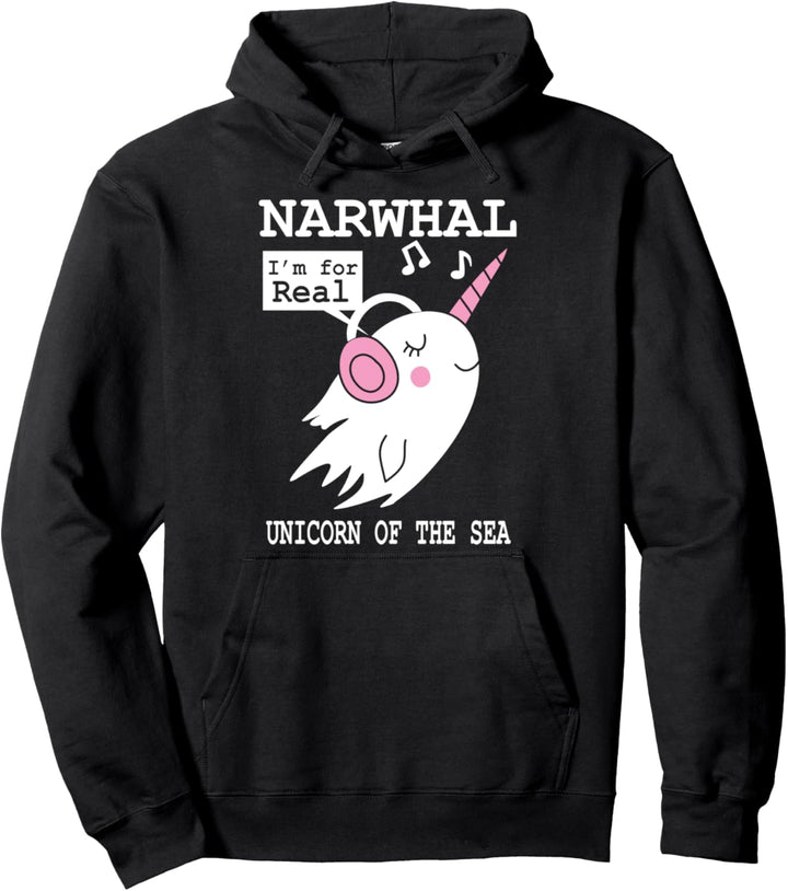 Lustiger Narwal, für den ich ein echtes Einhorn des Meeresge Pullover Hoodie