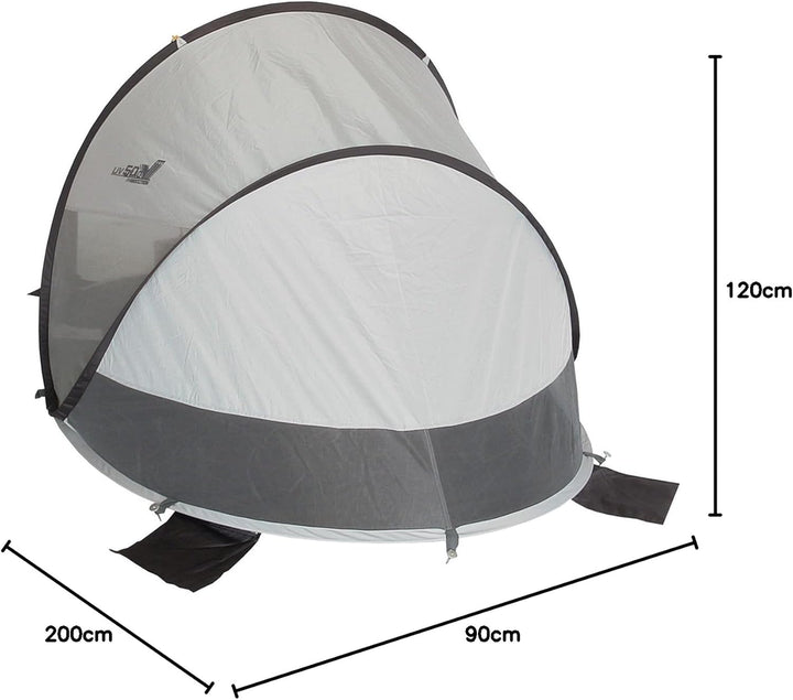 High Peak Unisex – Erwachsene Calobra 80 Strandmuscheln, Aluminium-dunkelgrau, 200x120x90cm