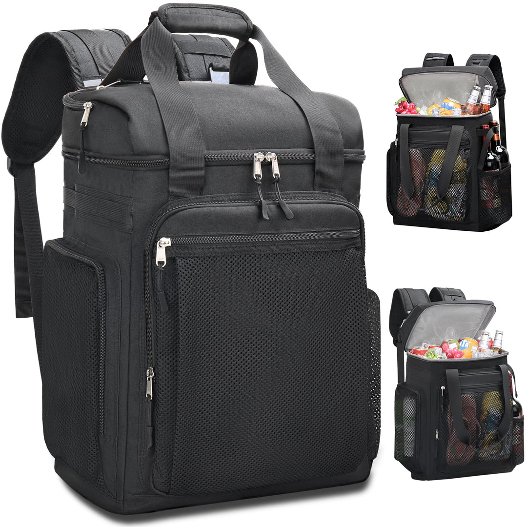 Estarer Kühlrucksack 35L Kühltasche Picknickrucksack Wasserdichter Rucksack 34L Schwarz, 34L Schwarz