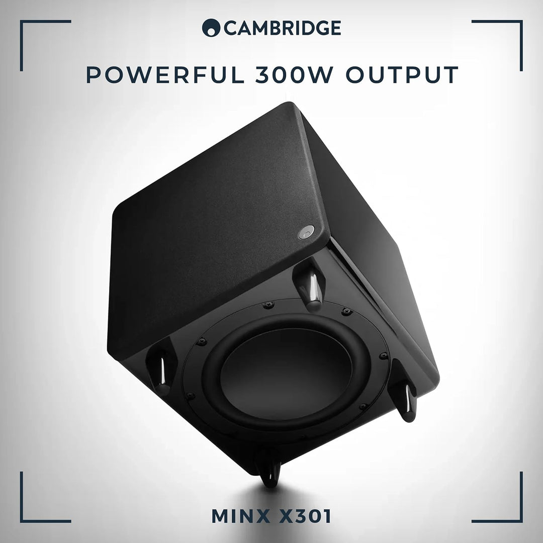Cambridge Audio Minx X301-300 Watt Aktiv-Subwoofer mit zusätzlichem Basstreiber und voll einstellbar