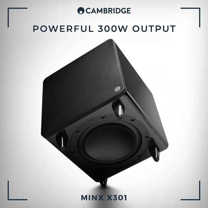 Cambridge Audio Minx X301-300 Watt Aktiv-Subwoofer mit zusätzlichem Basstreiber und voll einstellbar