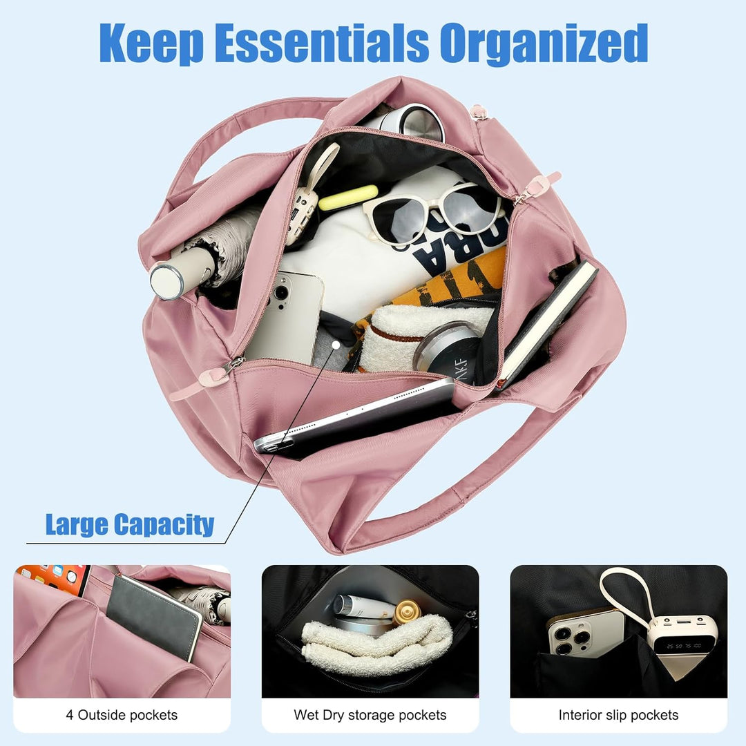 Sporttasche für Damen und Herren mit Schuhfach & Nassfach Weekender Reisetasche Freizeit Handtasche