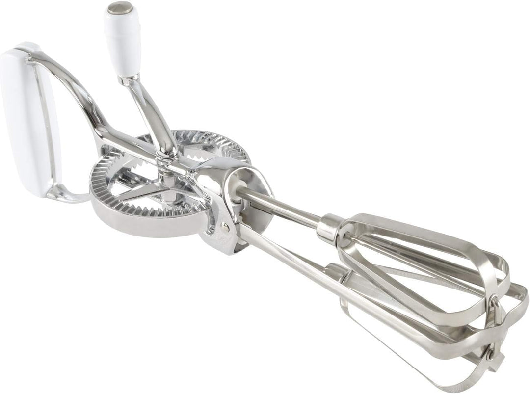 G S D Haushaltsgeräte Handrührer mit Kurbel, 18/8 Edelstahl, Silber