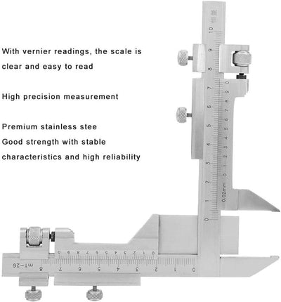 M1-26 Edelstahl Höhenmessschieber Zahnrad Messschieber Höhenschieber Markierungslineal Dickenmessger