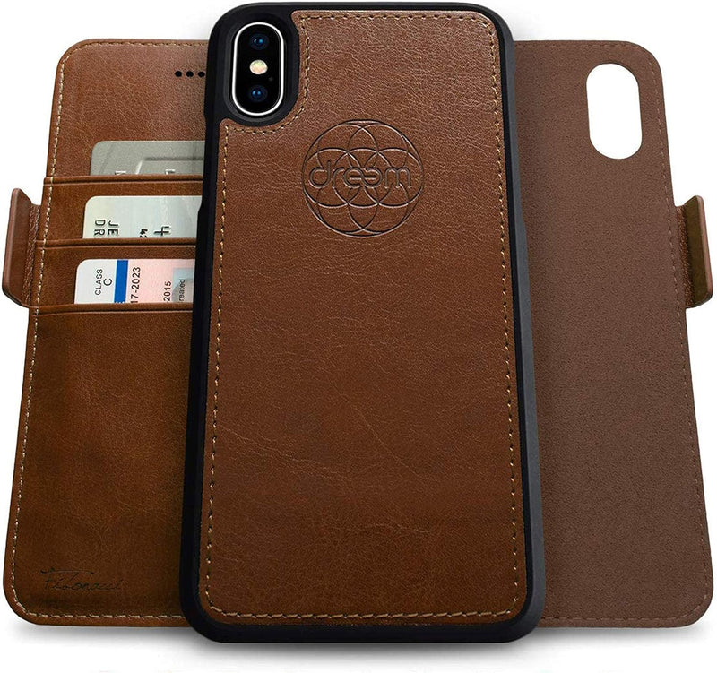 Dreem Fibonacci 2in1 Handyhülle Flipcase für iPhone XS Max | Magnetisches iPhone Case | TPU Etui Led