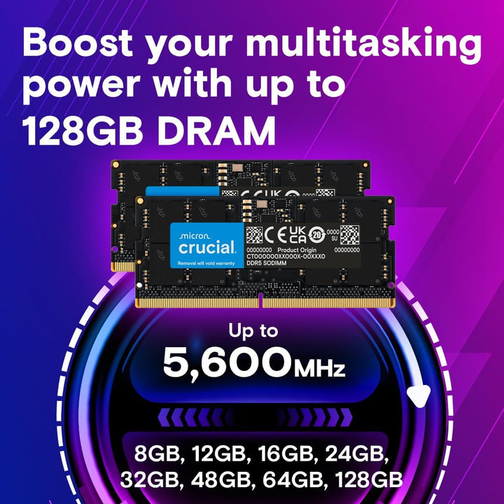 Crucial RAM 64GB Kit (2x32GB) DDR5 4800MHz CL40 Laptop-Speicher CT2K32G48C40S5 64GB Kit (2x32GB) 480