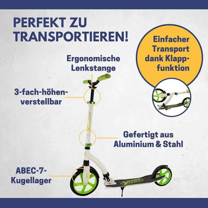 Best Sporting Scooter Erwachsene und Kinder I klappbarer Roller mit Ständer I City-Roller für Erwach