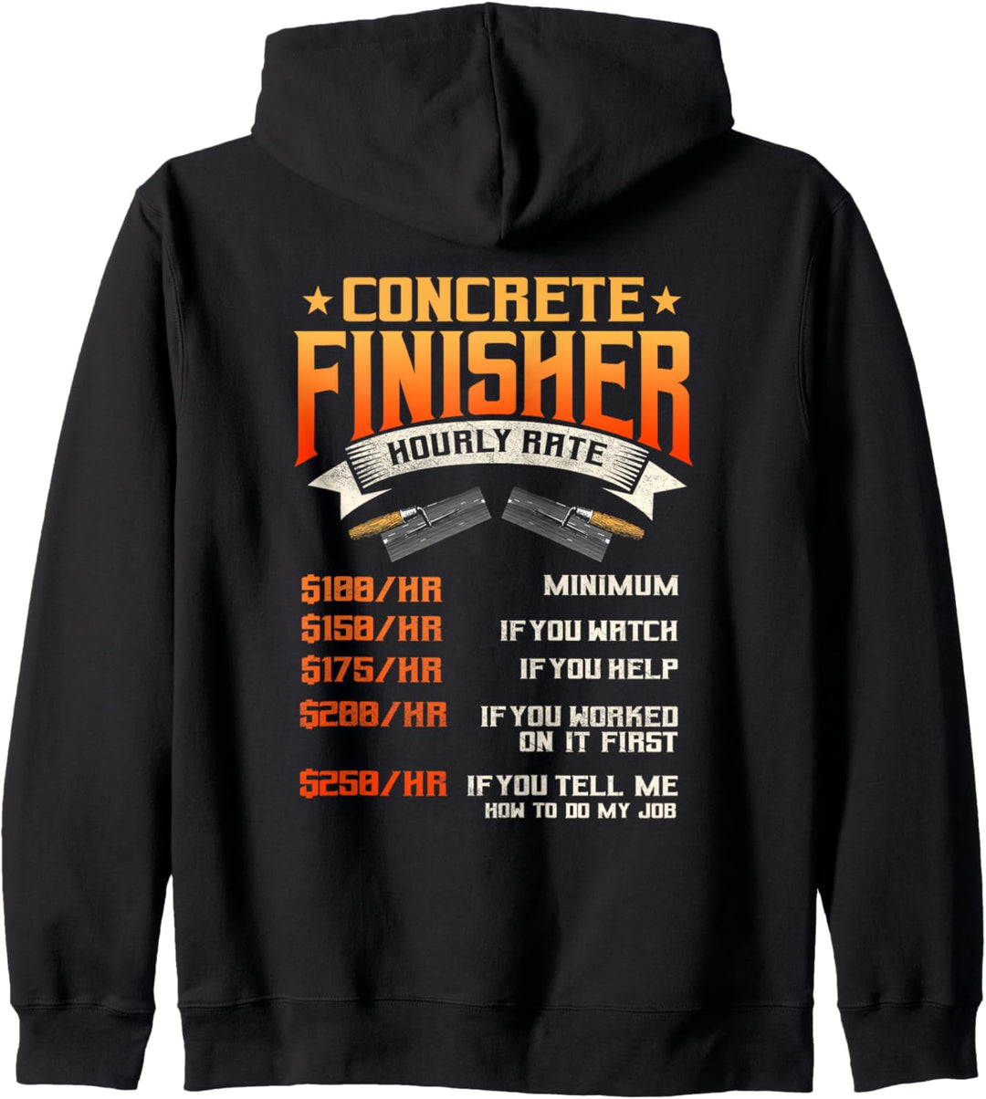 Konkretes Finisher-Design auf der Rückseite der Kleidung Kapuzenjacke