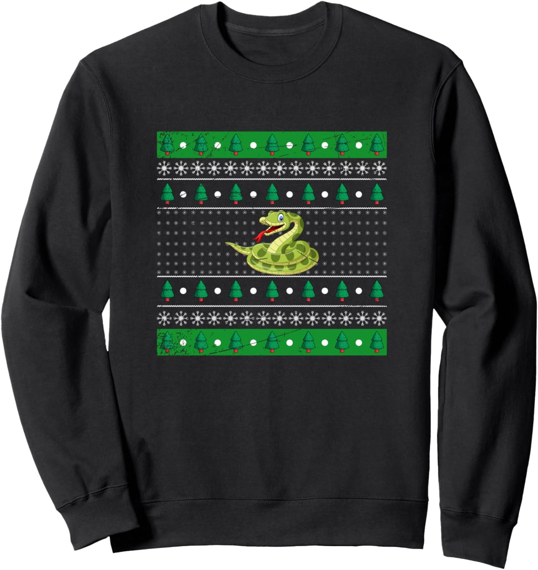 Weihnachten Geschenk Reptilien Ugly Christmas Schlange Sweatshirt