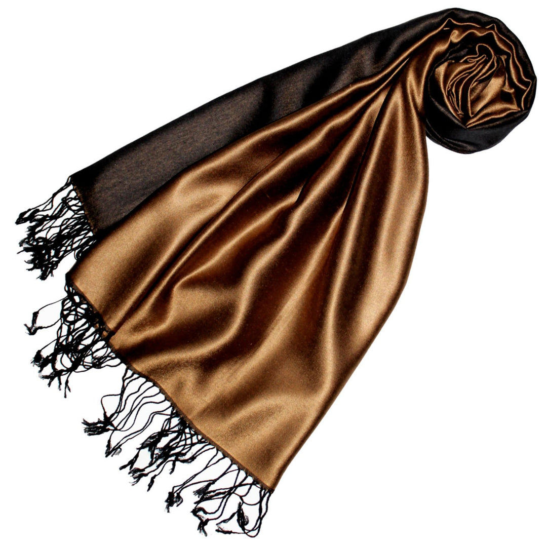 Lorenzo Cana Luxus Damen Pashmina Wendeschal 70% Seide 30% Viskose Schaltuch 70 cm x 190 cm zweifarb