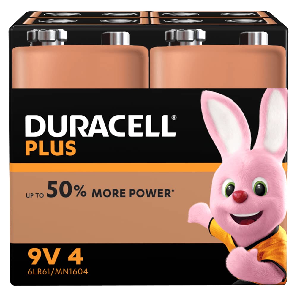Duracell 9V Batterien, 4er Pack 4 Stück, 4 Stück