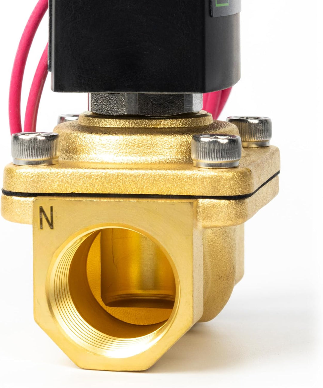 U.S. Solid 3/4" Magnetventil - Messing DC 12V mit Viton-Dichtung, stromlos geschlossen, Bleidraht-Ty