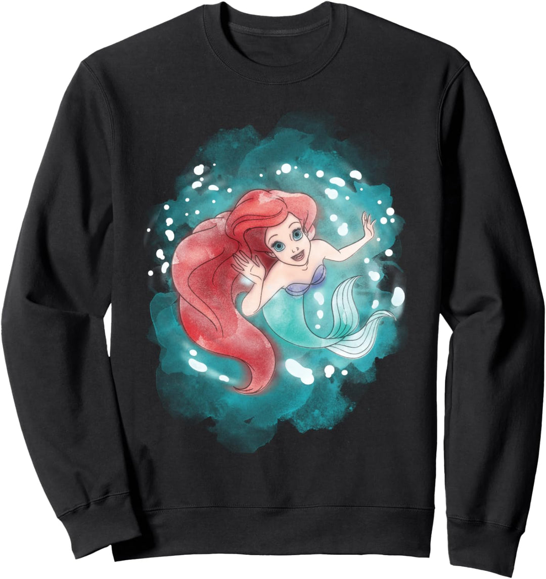 Disney The Little Mermaid Ariel Watercolor Swimming Portrait Sweatshirt