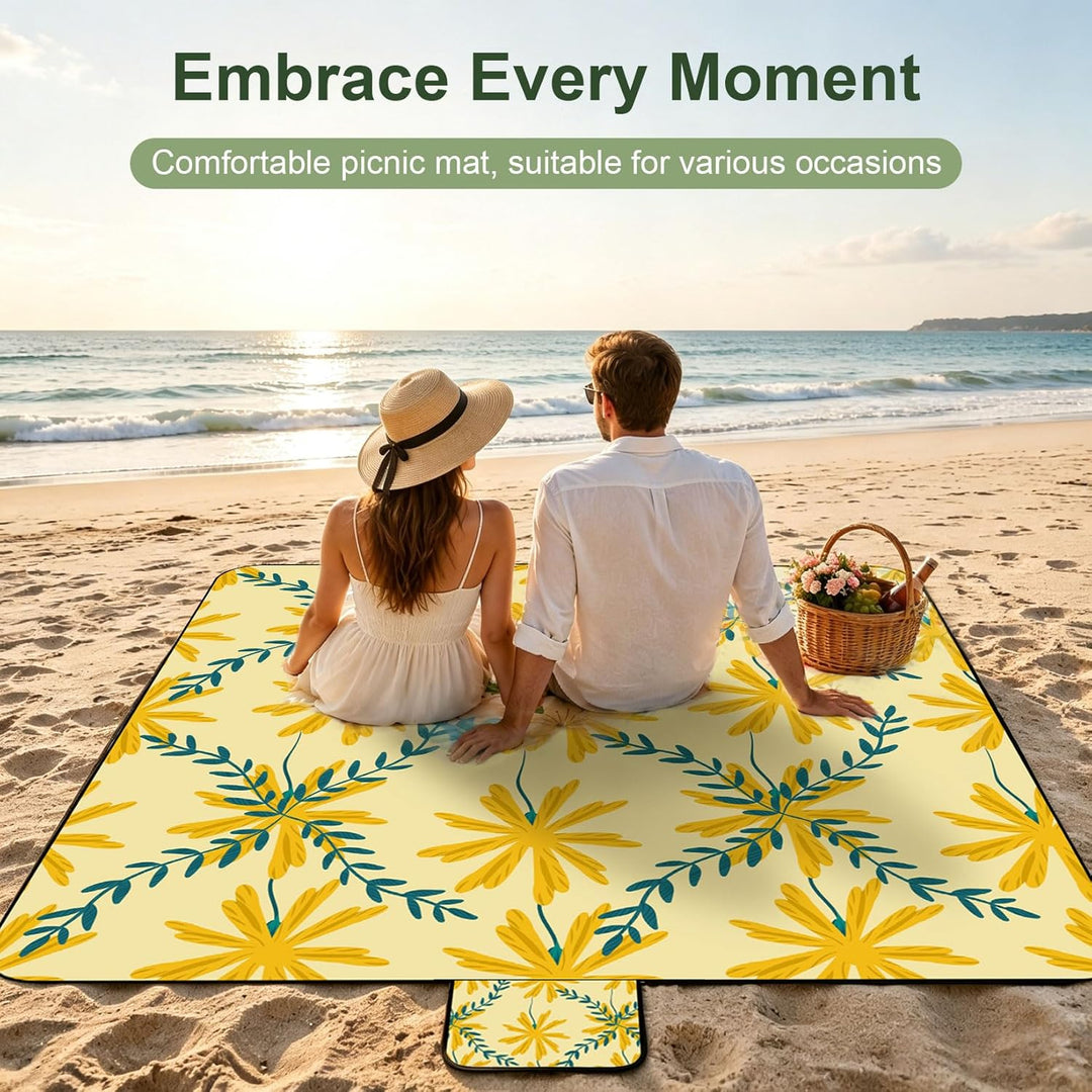 Picknickdecke 200x200 cm, Extra grosse Picknickmatte Wasserdicht Strandmatte Maschinenwaschbar Picni