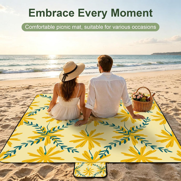 Picknickdecke 200x200 cm, Extra grosse Picknickmatte Wasserdicht Strandmatte Maschinenwaschbar Picni