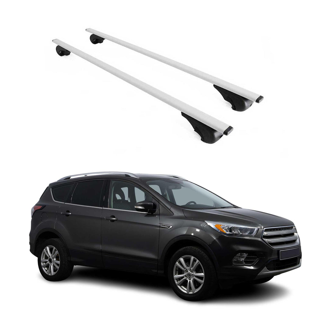 OMAC Dachträger Gepäckträger kompatibel mit Ford Kuga Titanium 2013-2019 Grundträger Metall Grau, Gr