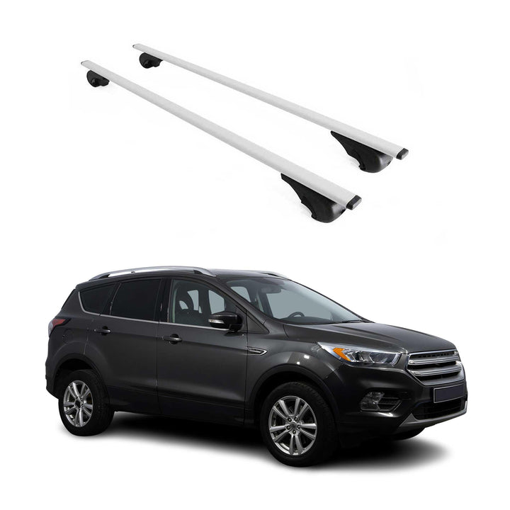 OMAC Dachträger Gepäckträger kompatibel mit Ford Kuga Titanium 2013-2019 Grundträger Metall Grau, Gr