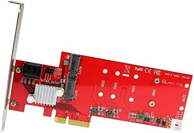 StarTech.com 2x M.2 NGFF SSD RAID Karte plus 2x SATA III Ports - PCIe - 2-fach M.2 RAID Controllerka