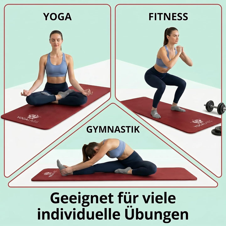 NRB Yogamatte 183 x 61 x 1,5 cm extra dick – Rutschfeste Fitnessmatte &amp; Gymnastikmatte – Gelenkschon