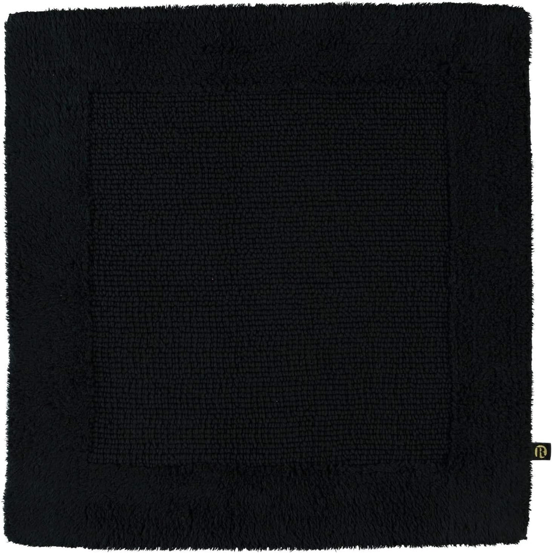 RHOMTUFT Prestige Badvorleger, 100% Baumwolle, 15 Schwarz, 60 x 60 cm, WC-Vorleger ohne Passform 60