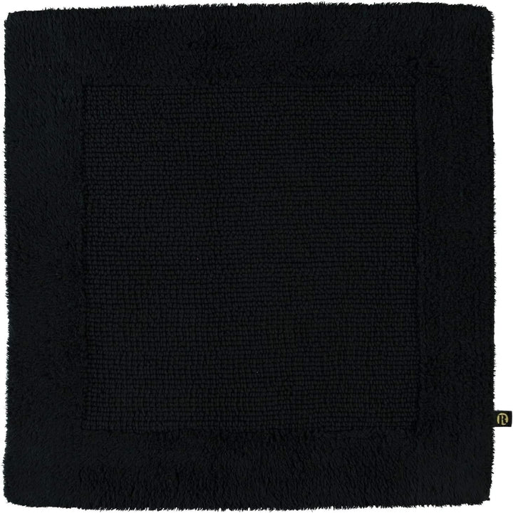 RHOMTUFT Prestige Badvorleger, 100% Baumwolle, 15 Schwarz, 60 x 60 cm, WC-Vorleger ohne Passform 60
