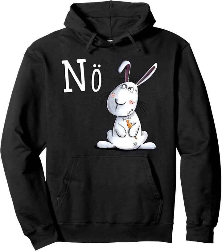 Nö Statement Kaninchen I Nein Hase Fun Tiermotiv Comic Pullover Hoodie