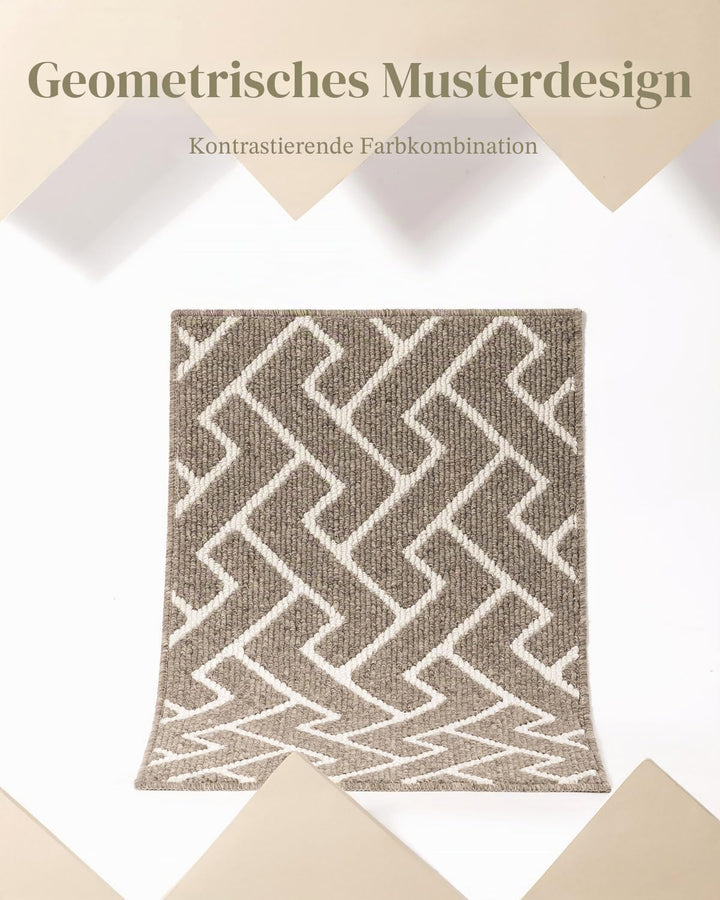 Fussmatte Innen, Wasserdicht Türmatte Schmutzfangmatte rutschfest Fussmatte Innen (Beige, 50 x 80 cm
