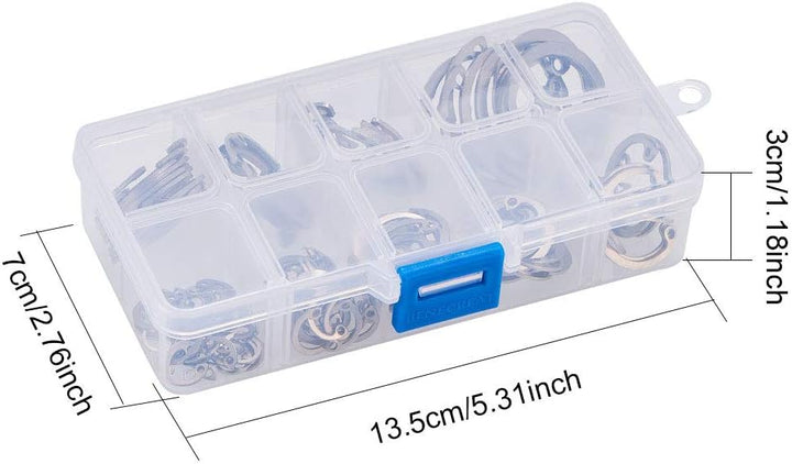 INCREWAY 125 Stück Edelstahl interne Sicherungsringe Clip Ring Sortiment Set Grösse: 8 mm bis 32 mm（
