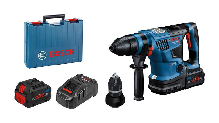 Bosch Professional BITURBO Akku-Bohrhammer GBH 18V-34 CF (mit SDS plus Wechselfutter, 5,8 J, inkl. B