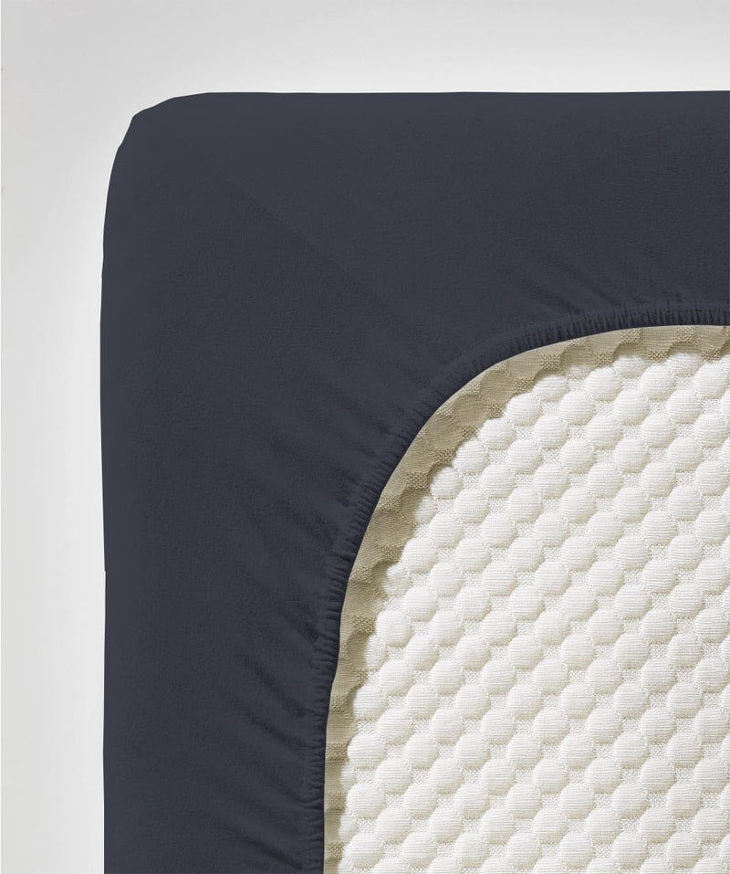 fleuresse Comfort Spannbettlaken, 96% Baumwolle, 4% Elasthan, anthrazit, 200 x 200 cm 200 x 200 cm A