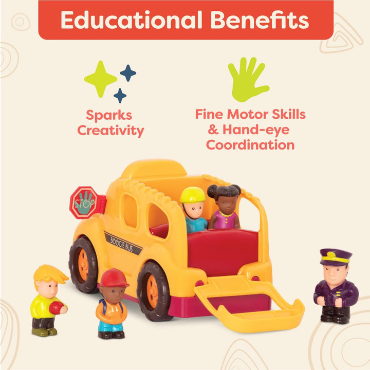 B. toys by Battat – Boogie Bus – Interaktiver Schulbus mit 5 Figuren, Lichtern und Tönen für Kinder