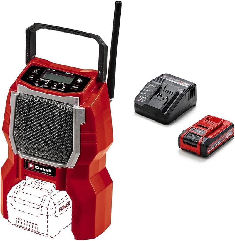 Einhell Akku-Radio TC-RA 18 Li BT Power X-Change (10 W Lautsprecher, Bluetooth, automatische Senders