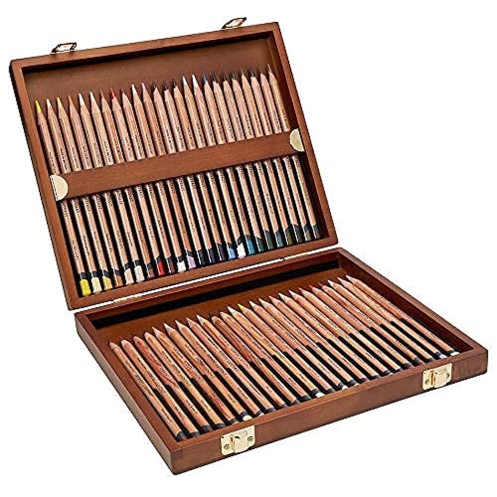 Derwent Lightfast Lichtechte Farbstifte in Geschenk-Box aus Holz, Zeichnen &amp; Ausmalen, 48er-Set, Ide