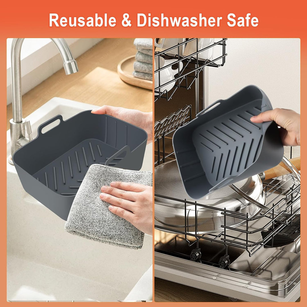 10 Set Heissluftfritteuse Zubehör,Airfryer Zubehör,150 PCS Backpapier,Elektrische Küchengeräte Zubeh