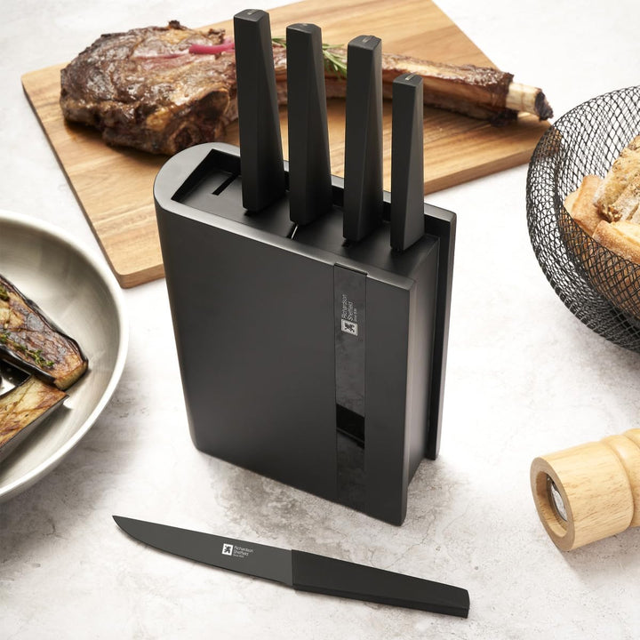 Richardson Sheffield EDGE Messerblock Set 5-teilig Schwarz | Spickmesser, Allzweckmesser, Kochmesser