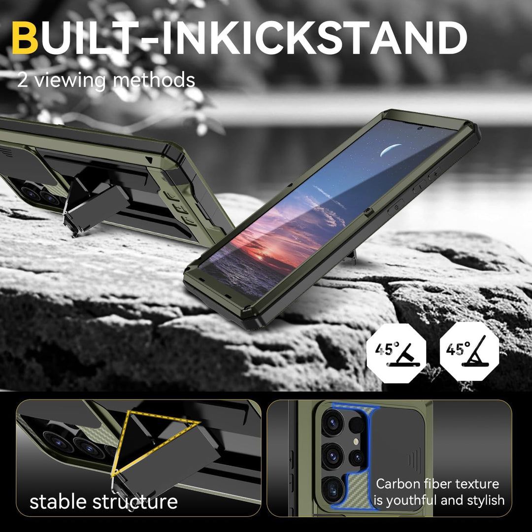 MIYIYQP Kompatibel mit Samsung Galaxy S24 Ultra 5G Handyhülle, Outdoor Powerful Hybrid Schutz stossf