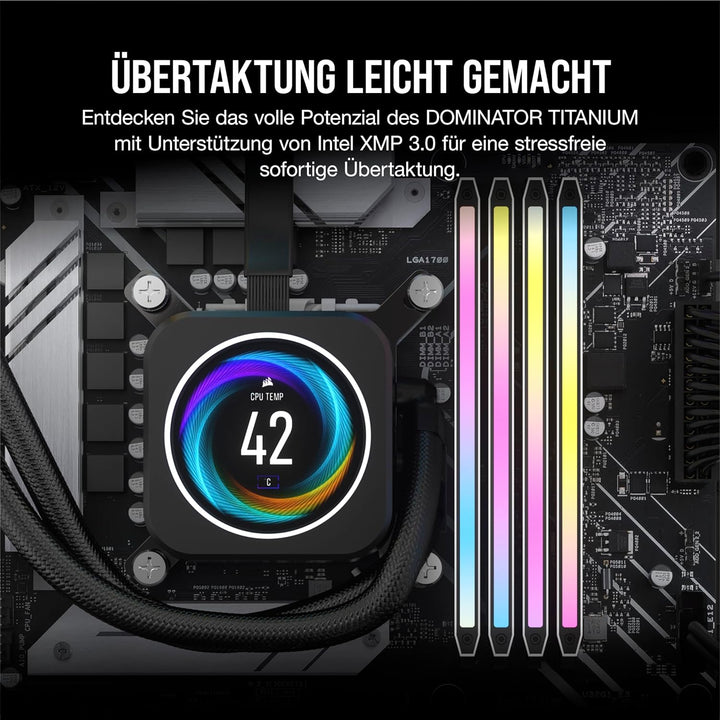 CORSAIR Dominator Titanium RGB DDR5 RAM 32GB (2x16GB) DDR5 6400MHz CL32 Intel XMP iCUE-Kompatibler C