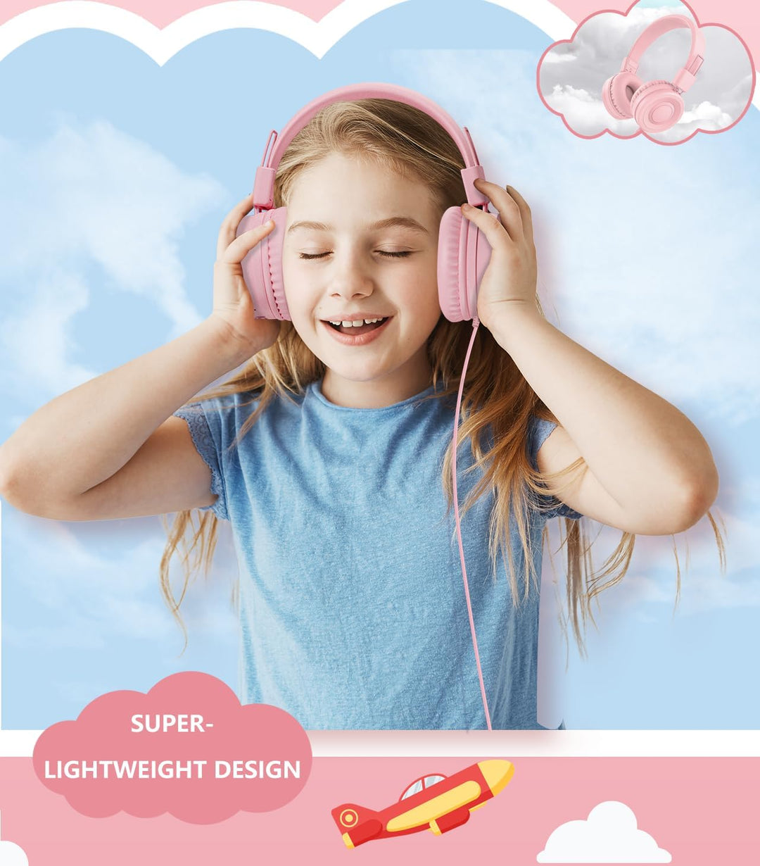 Upgrade USB Typ C Kinder Kopfhörer für die Schule, 94 dB sichere Lautstärke begrenzt, HD-Stereo-Soun