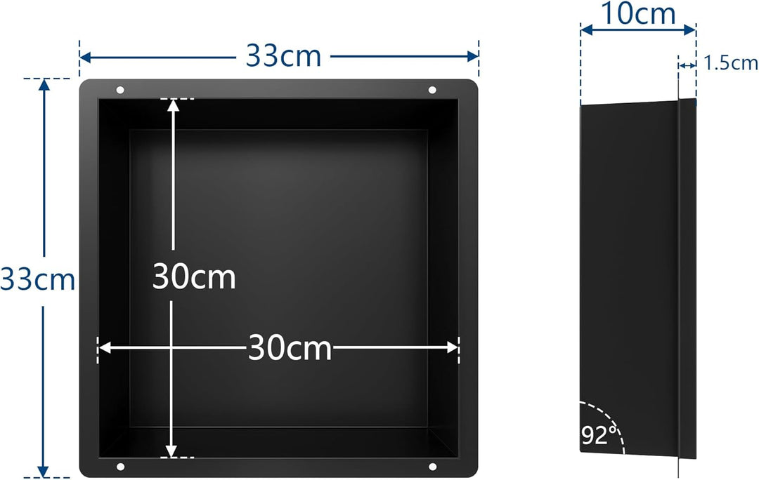 Neodrain Wandnische Dusche Edelstahl Randlos Einzelregal Lagerung Duschnische für Badezimmer 30 x 30