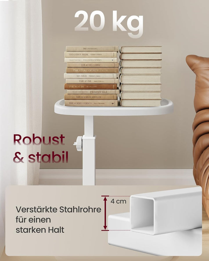 VASAGLE Beistelltisch C-Form, Sofatisch, Couchtisch für kleine Räume, Wohnzimmertisch höhenverstellb
