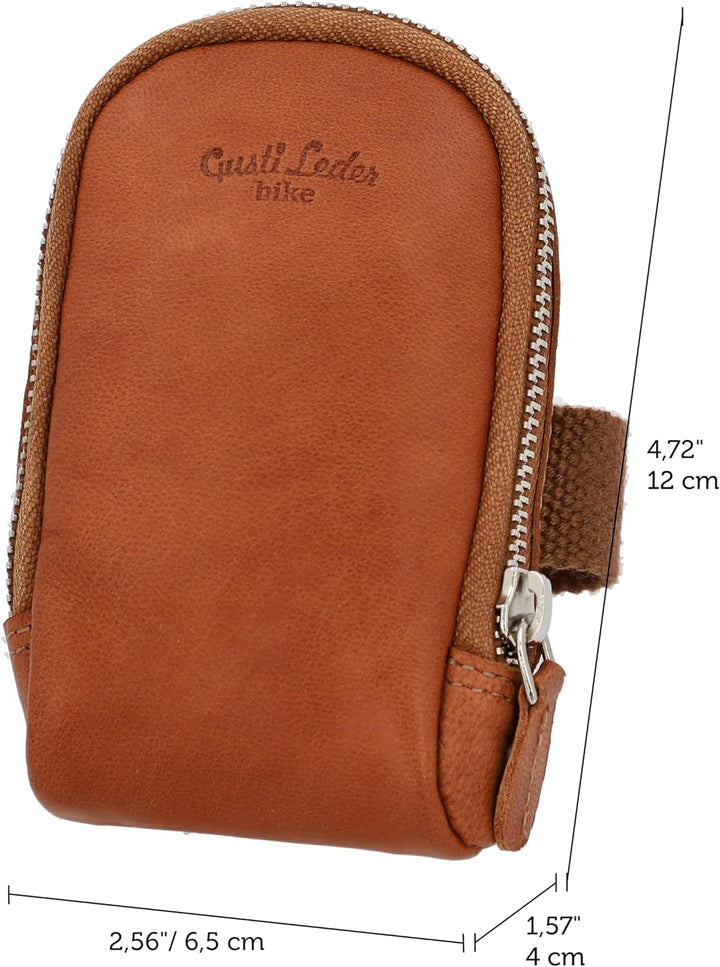 Gusti Satteltasche Leder- UDO B. Schlauchtasche mit wasserfestem Fahrradtasche für Werkzeug Ledertas