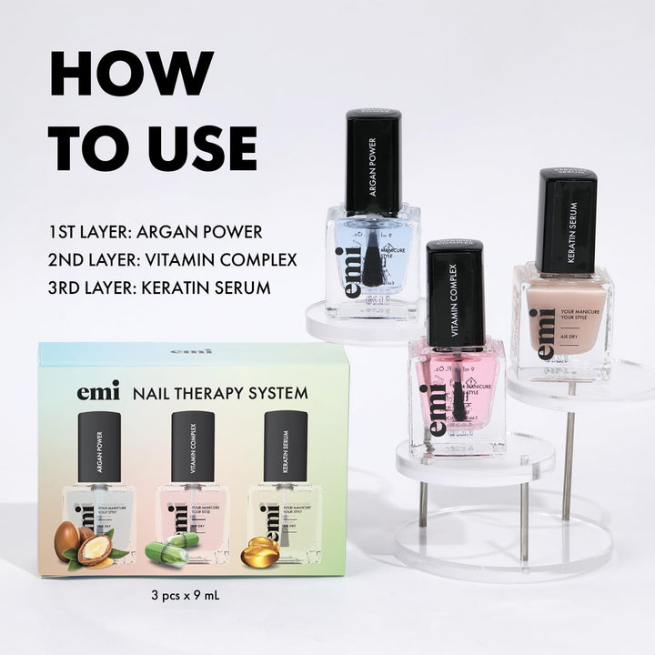 Trio zur Pflege von starken, gesunden und nährenden Nägeln, Vitamintherapie, Argan Power, A, E, und